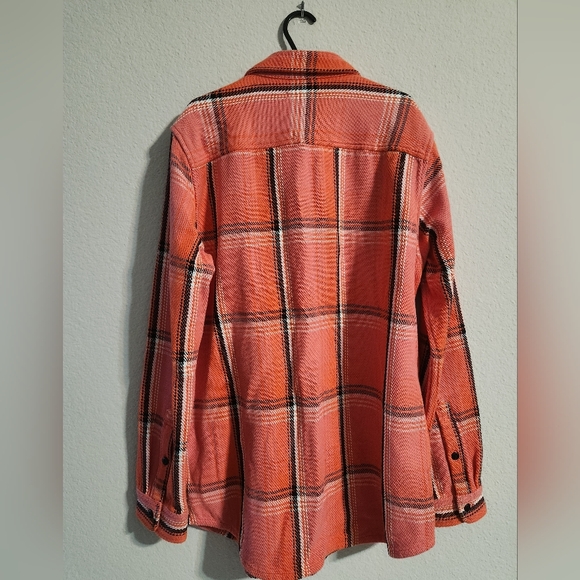 Outerknown NWT Women’s Dawn Blanket Shirt Orange Plaid Organic Cotton M/L - Picture 9 of 10